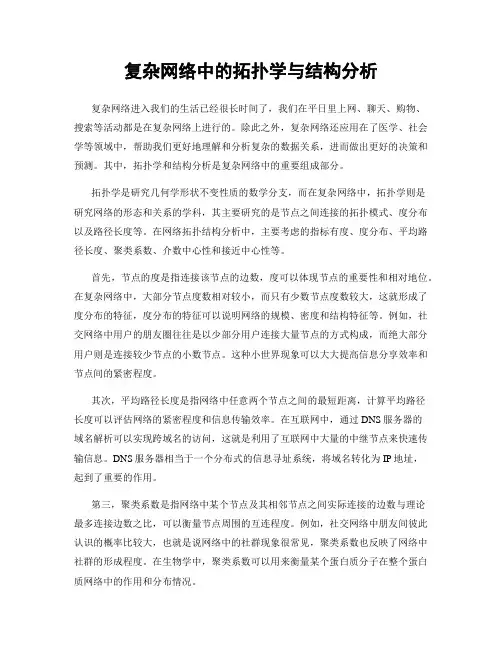复杂网络中的拓扑学与结构分析