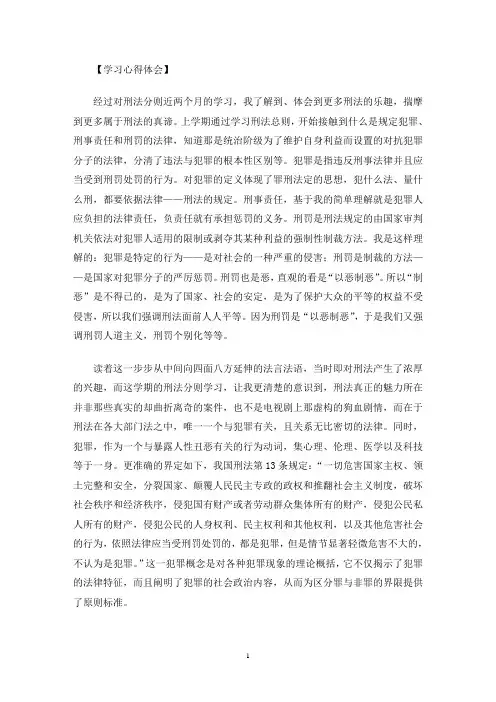 学习刑法心得体会3篇(最新)