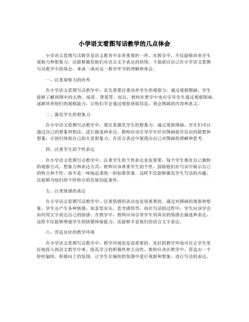 小学语文看图写话教学的几点体会