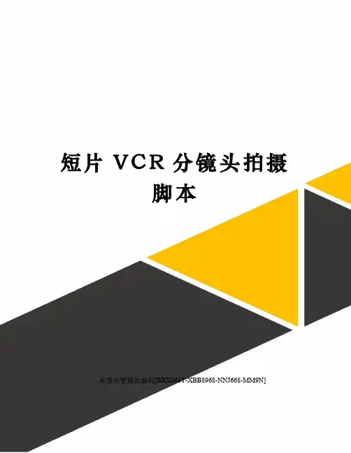 短片VCR分镜头拍摄脚本
