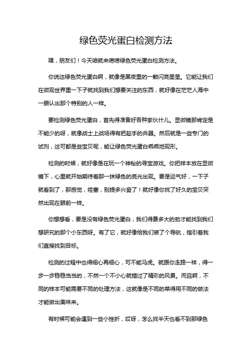 绿色荧光蛋白检测方法