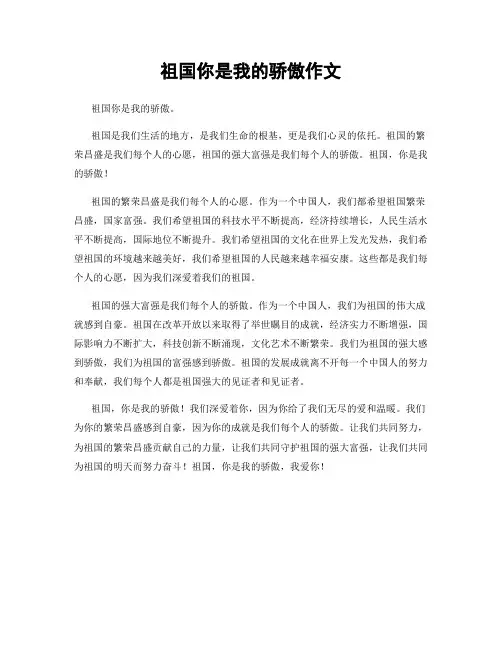 祖国你是我的骄傲作文