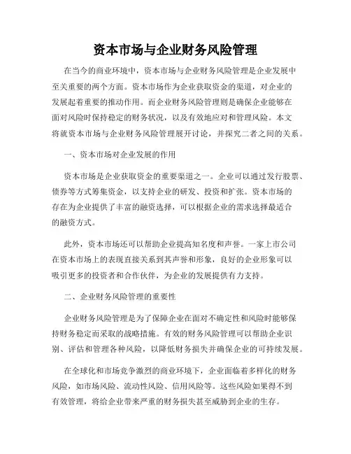 资本市场与企业财务风险管理