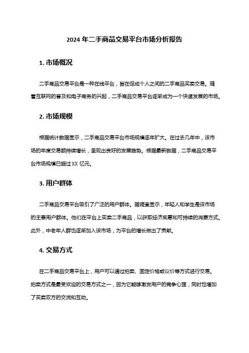 2024年二手商品交易平台市场分析报告