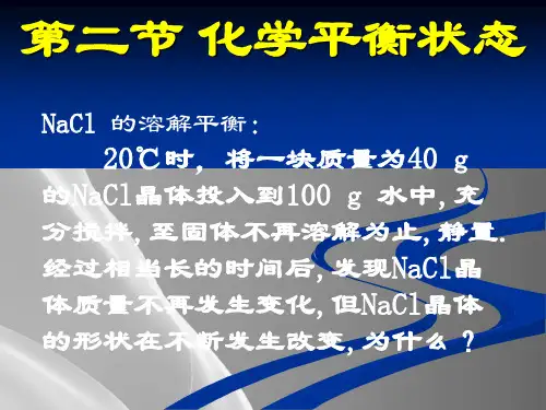 人教版高中化学选修四2.3《化学平衡(第一课时)化学平衡状态》教学课件_2品质课件PPT