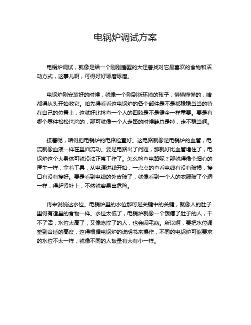 电锅炉调试方案