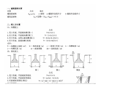 最全挖土方计算公式