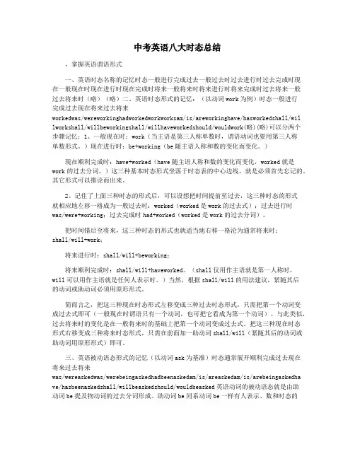 中考英语八大时态总结