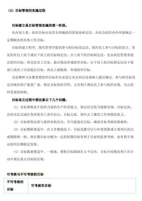 目标管理的实施过程