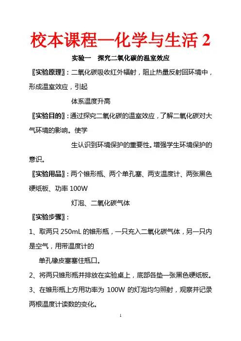 【校本课程】校本课程——化学与生活2
