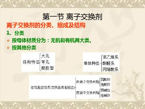 离子交换树脂离子交换原理ppt课件