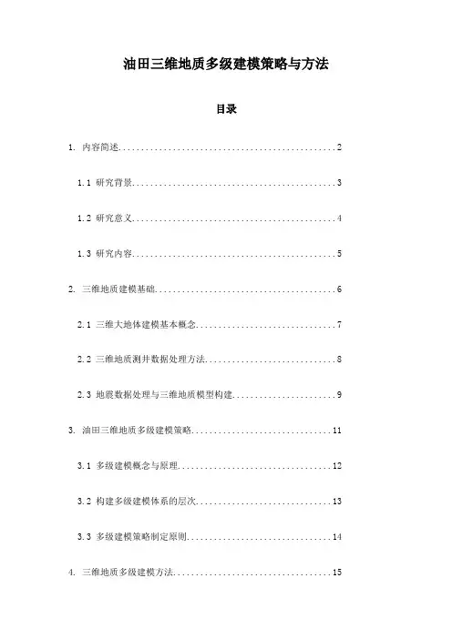 油田三维地质多级建模策略与方法