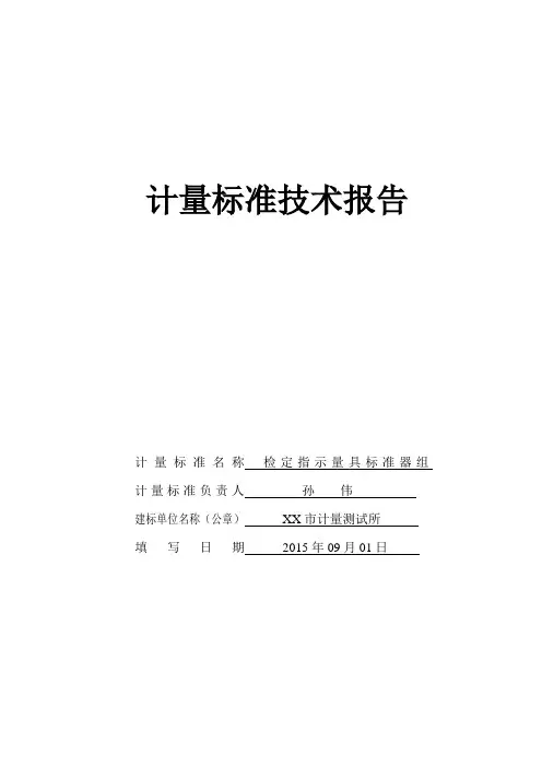 指示表检定仪计量标准技术报告