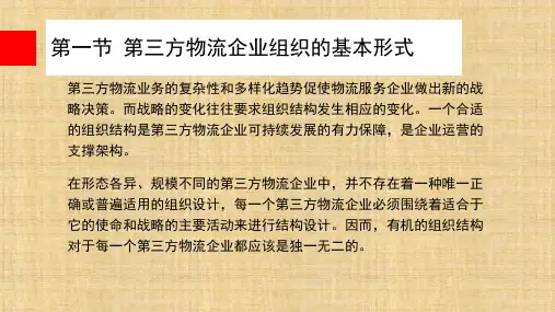 第十一章 第三方物流企业的组织创新  《第三方物流》PPT课件