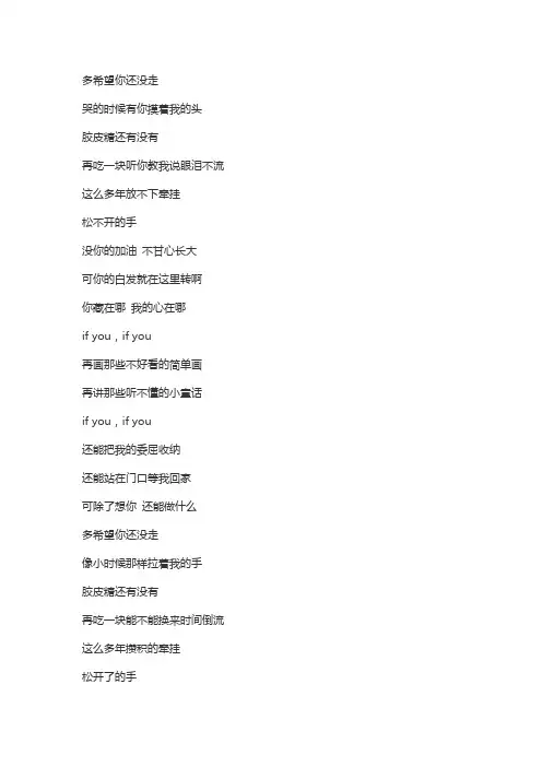 IF YOU  中文歌词