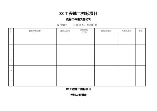 全套开标评标表格