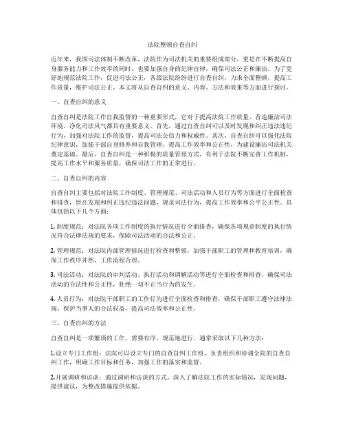 法院整顿自查自纠