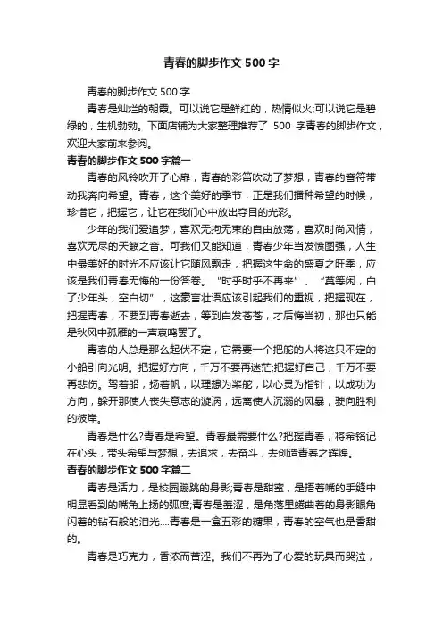 青春的脚步作文500字