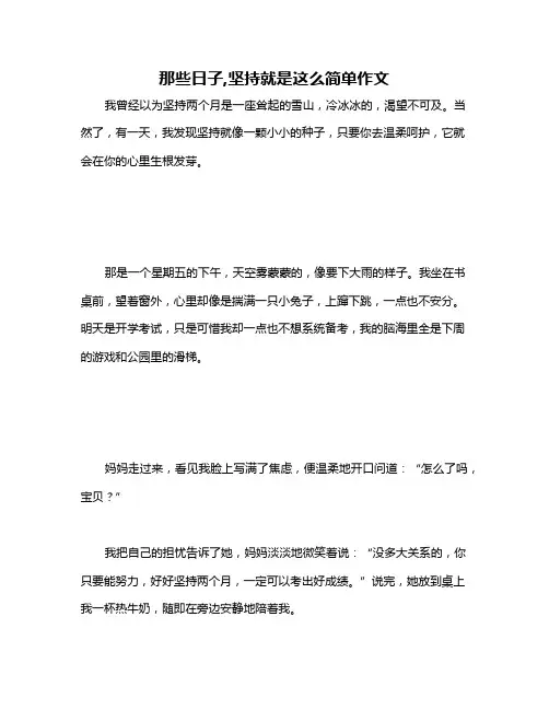 那些日子,坚持就是这么简单作文