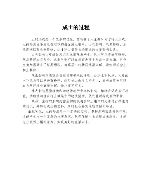 成土的过程