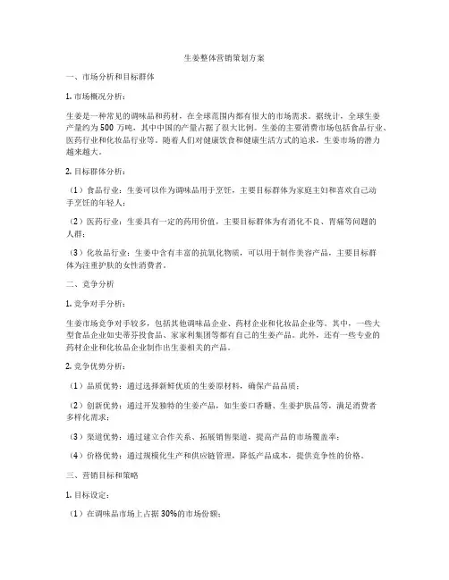 生姜整体营销策划方案