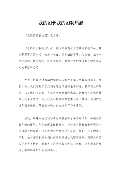 我的团长我的团观后感