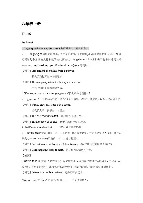 Unit 6 sectionA 知识点讲解