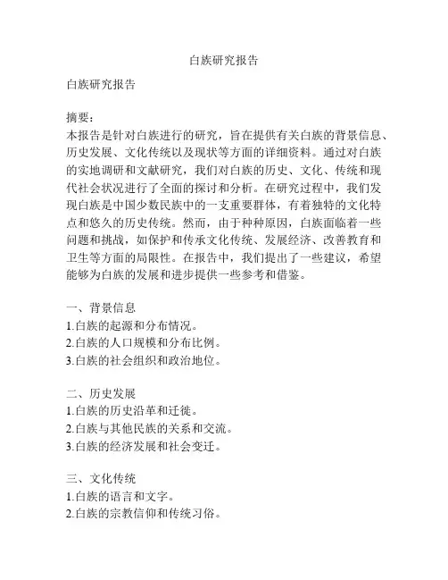 白族研究报告