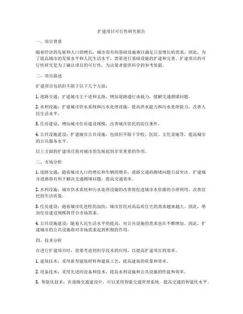 扩建项目可行性研究报告