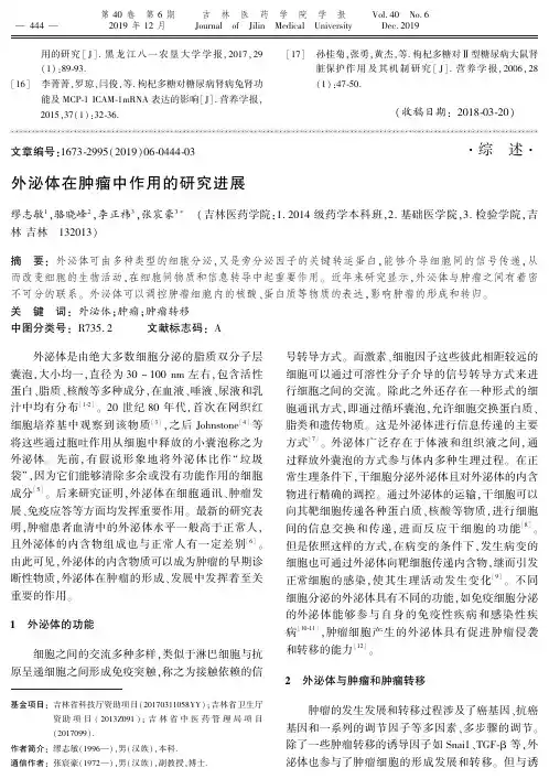 外泌体在肿瘤中作用的研究进展