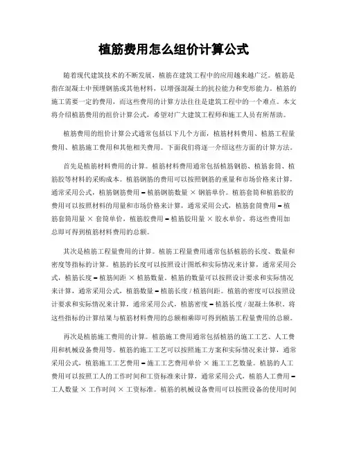 植筋费用怎么组价计算公式
