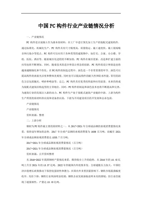 中国PC构件行业产业链情况分析
