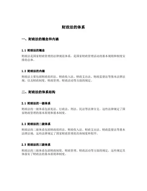 简述财政法的体系