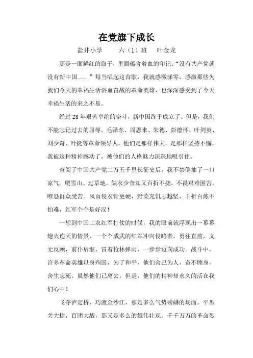 在党旗下成长
