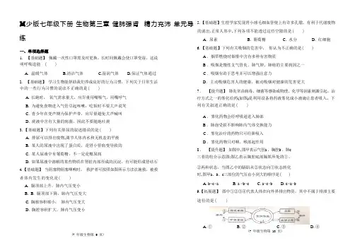 冀少版七年级下册 生物第三章 健肺强肾  精力充沛 单元导练