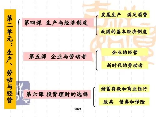 2018届高三一轮复习《经济生活》第4课：生产与经济制度PPT课件