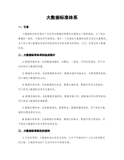 大数据标准体系
