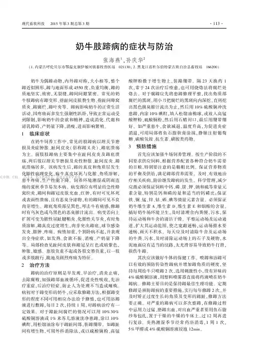 奶牛肢蹄病的症状与防治