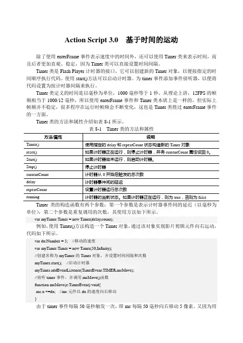 Action Script 3.0  基于时间的运动