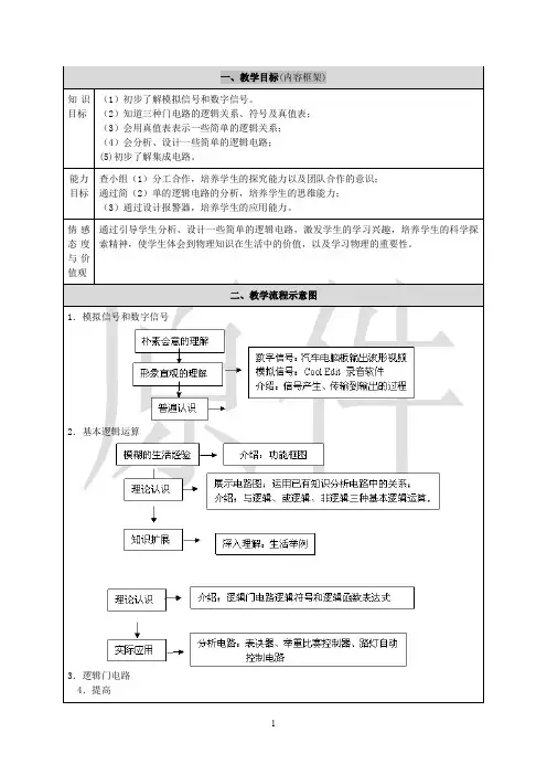 简单的逻辑电路  说课稿  教案