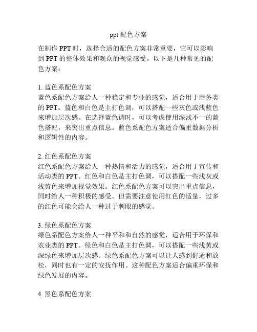 ppt 配色方案