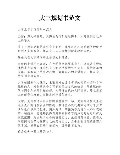 大三规划书范文