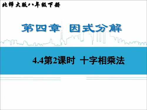 北师大版八年级数学下册4.4第2课时十字相乘法