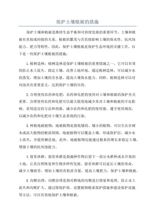保护土壤植被的措施