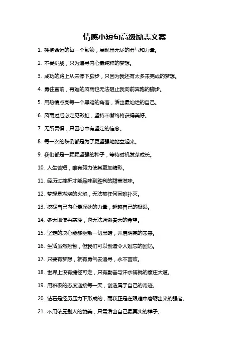 情感小短句高级励志文案