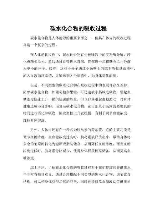 碳水化合物的吸收过程