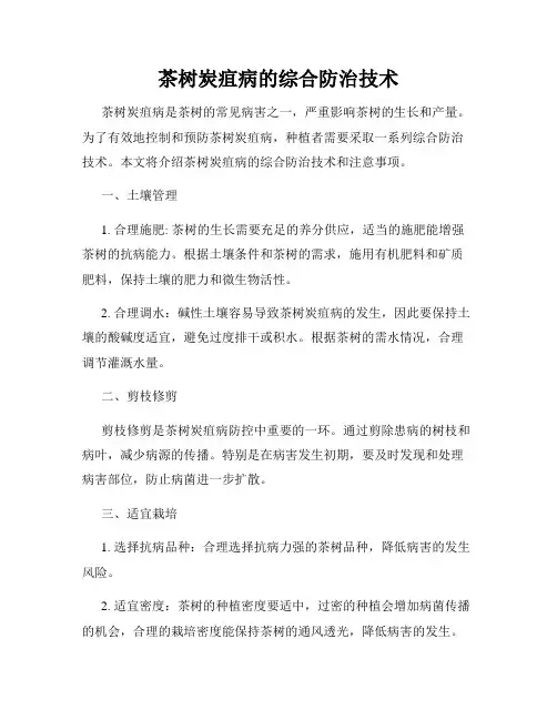 茶树炭疽病的综合防治技术