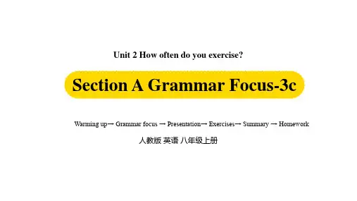 人教版PEP八年级上册Unit2第二课时(SectionAGrammar Focus-3c)优秀课件
