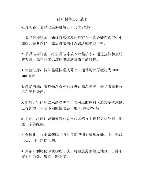 硅片制备工艺原理