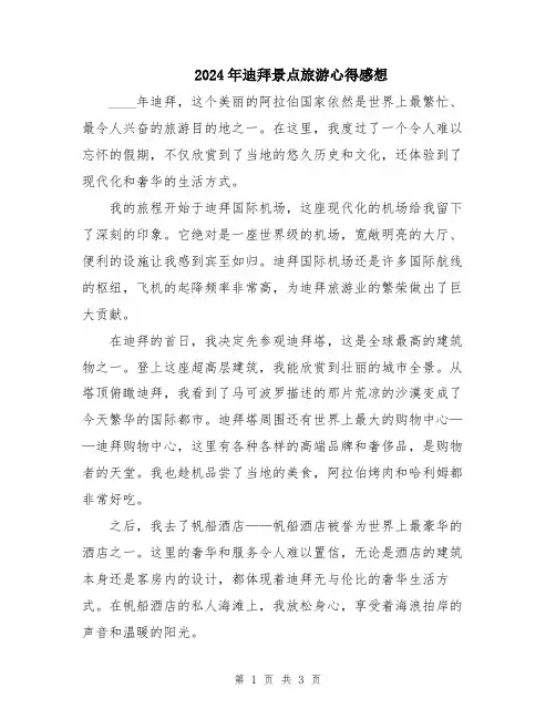 2024年迪拜景点旅游心得感想